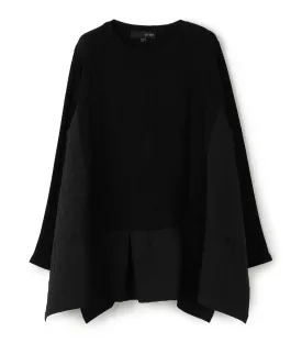Cable Mix Woven Fuji Cut 2 In 1 Knit Top