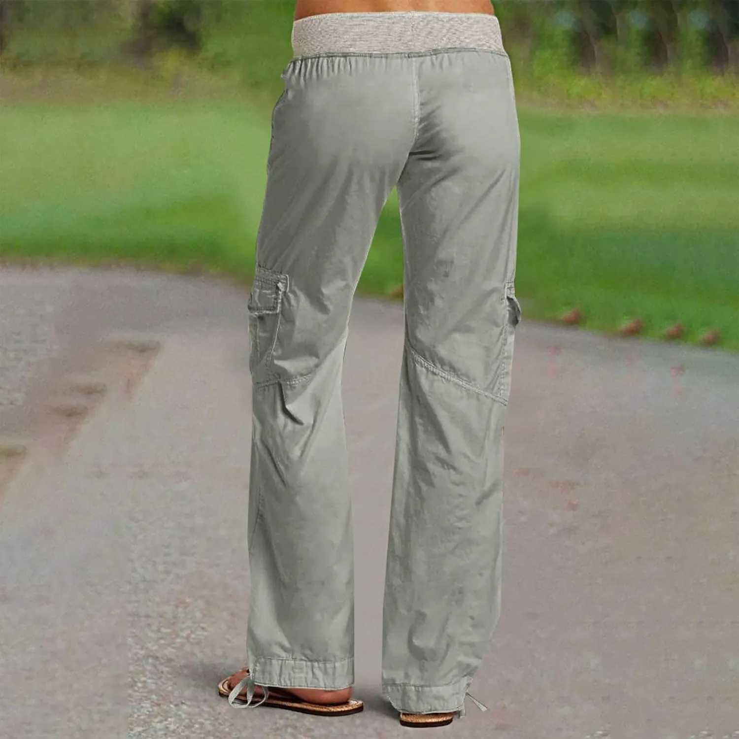 Cargo Yoga Pants for Women 2024 Fashion Wide Leg High Waisted Casual Drawstring Workout Y2K Pants with Pockets