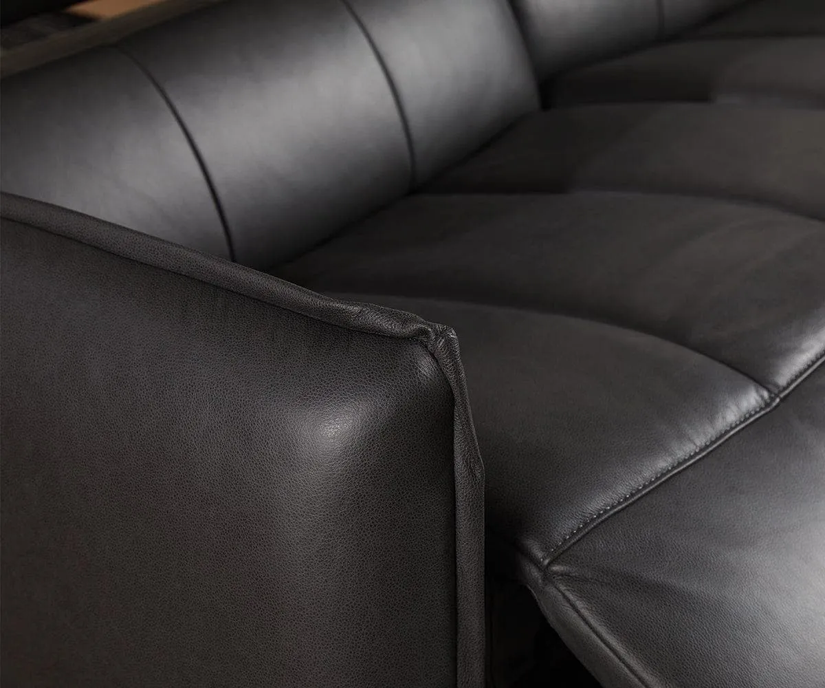 Carson Leather Power Reclining Sectional