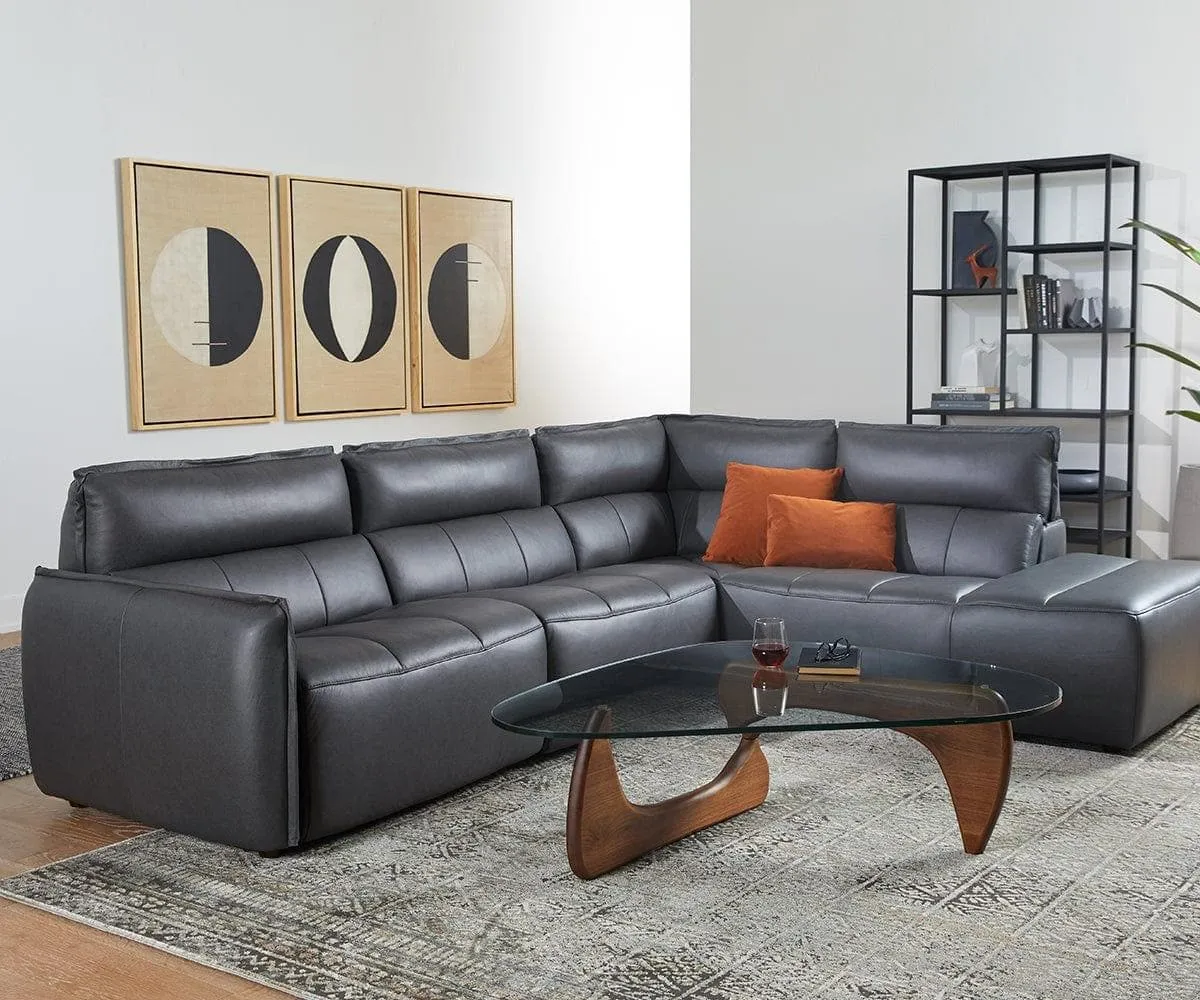 Carson Leather Power Reclining Sectional