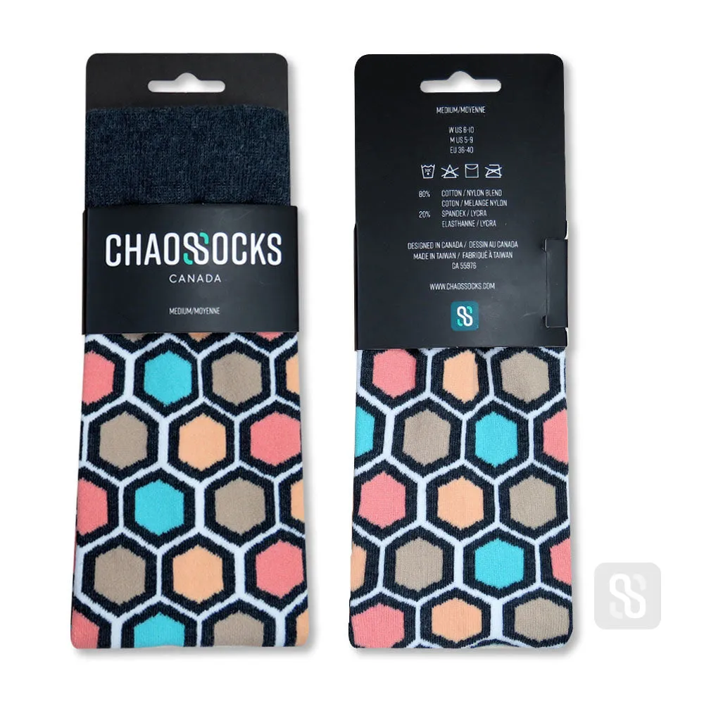 Chaossocks Art Deco Honeycomb Gray