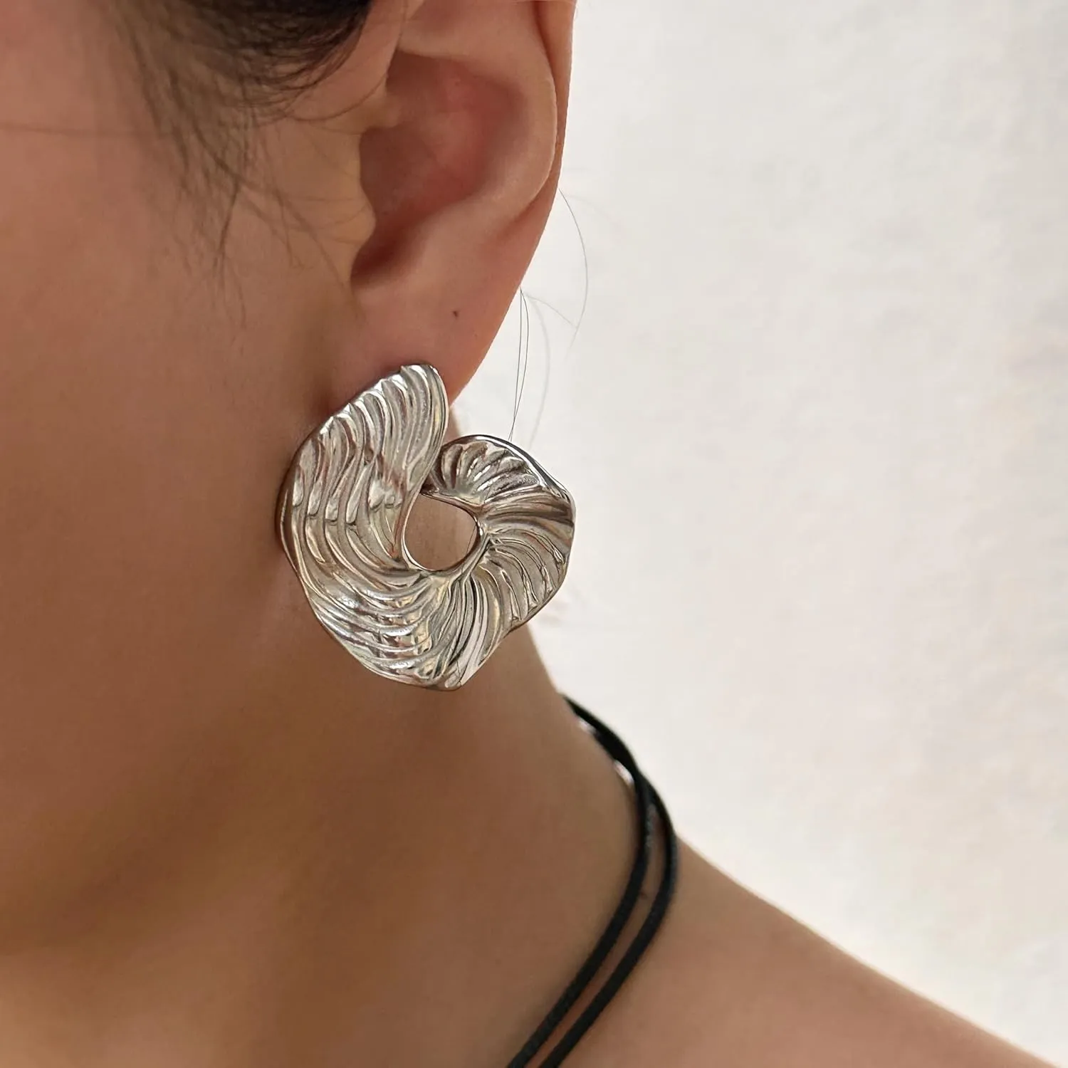 Chunky Gold & Silver Spiral Earrings - Trendy Large Geometric Fashion Statement Earrings