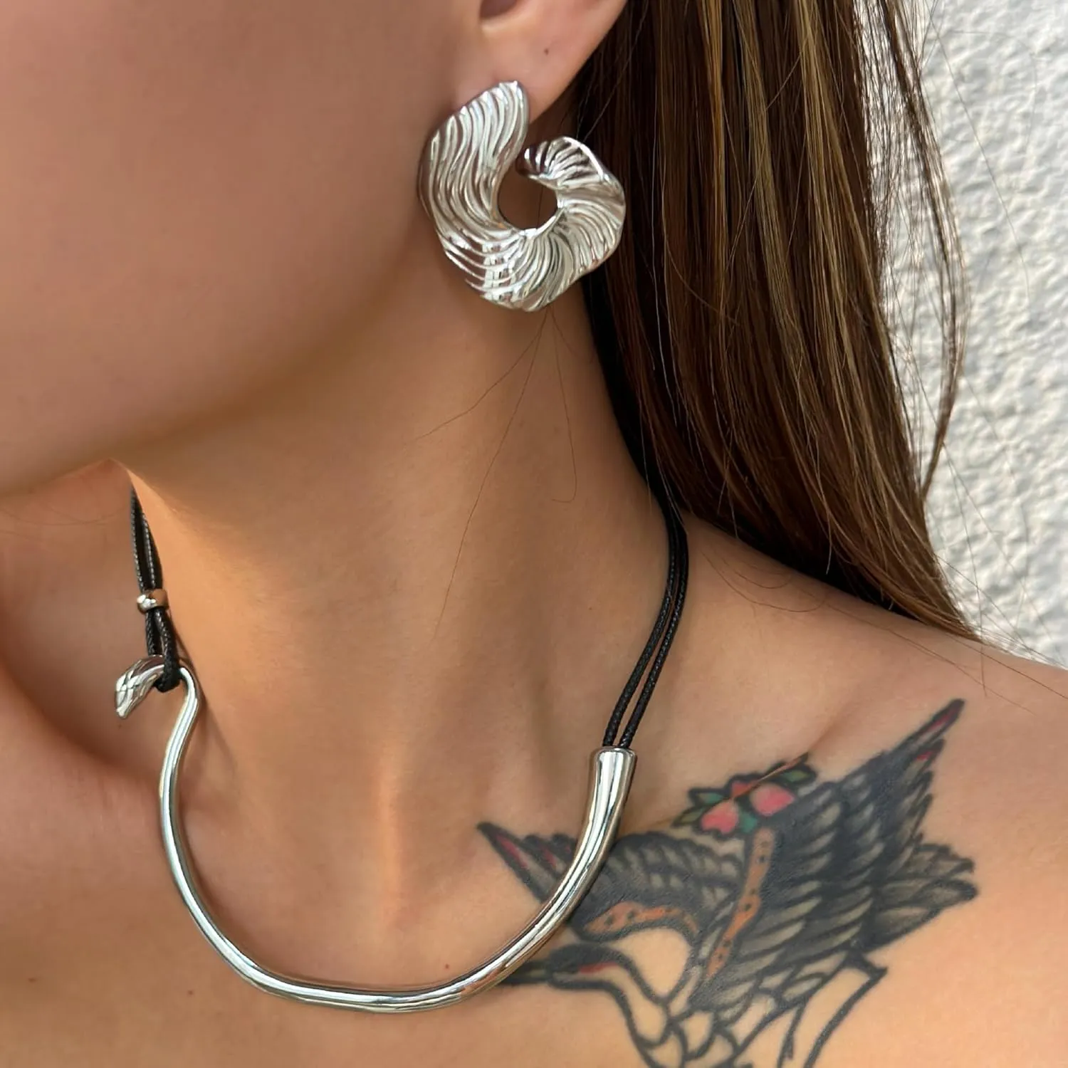 Chunky Gold & Silver Spiral Earrings - Trendy Large Geometric Fashion Statement Earrings