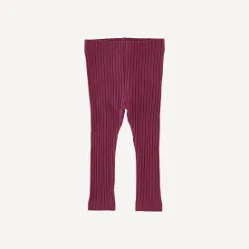 classic skinny legging | ruby wine | organic cotton wide rib