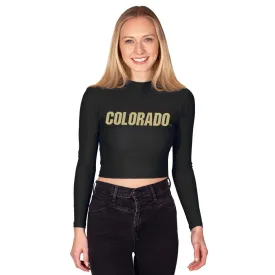 Colorado Boulder Black Mock Neck Top