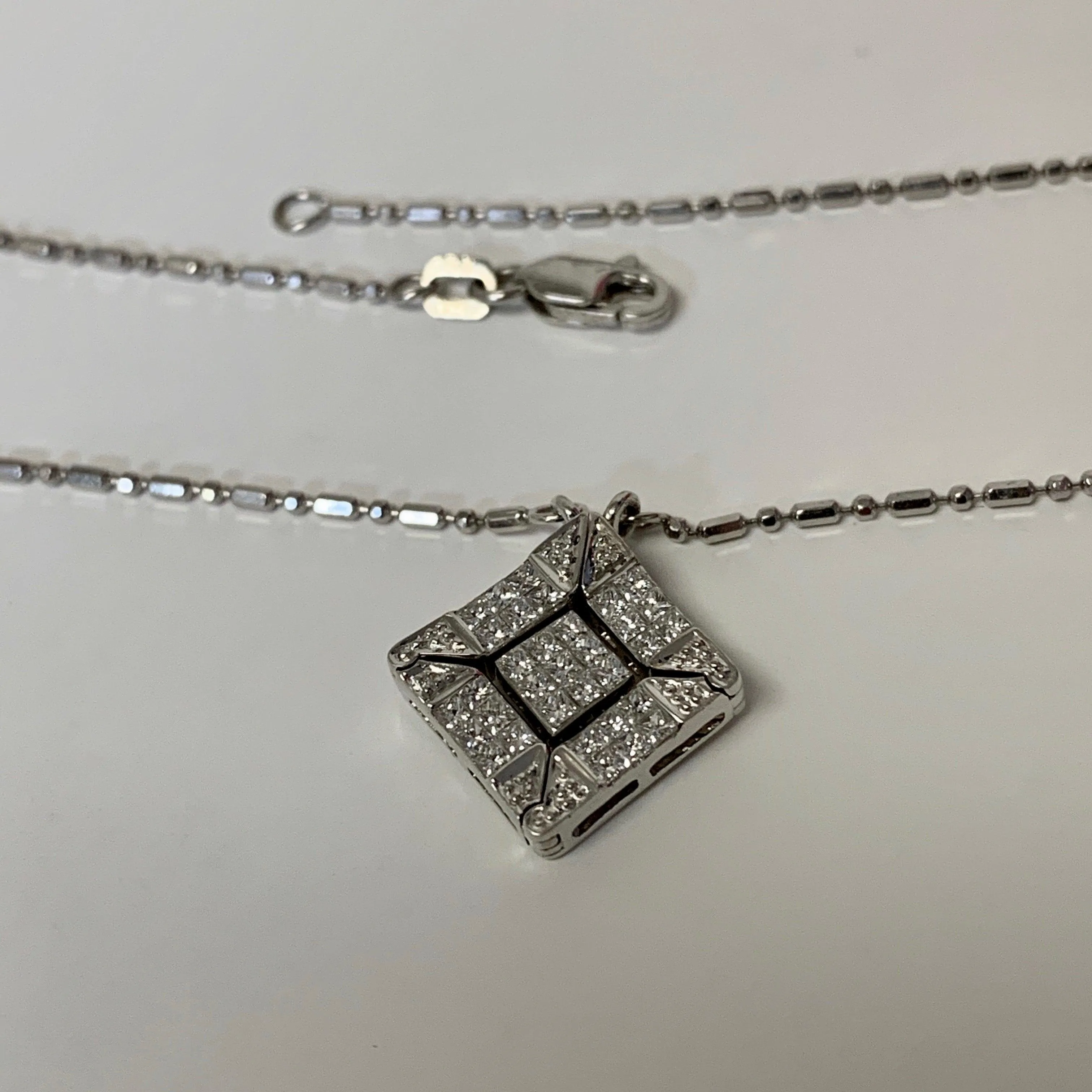 Convertible Pendant Necklace  Magnetic 14k White Gold