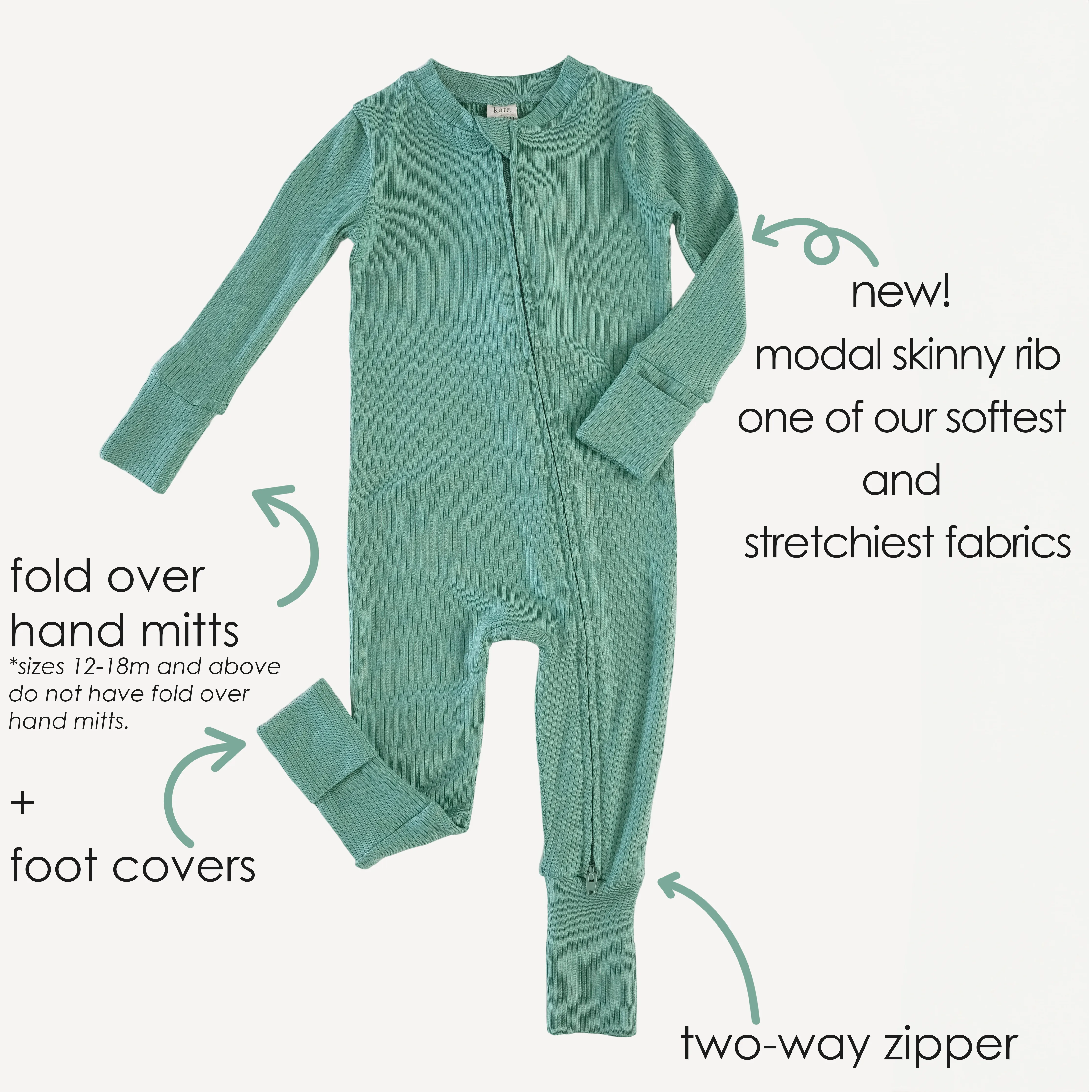 convertible zippy pjs | mauve taupe | modal skinny rib