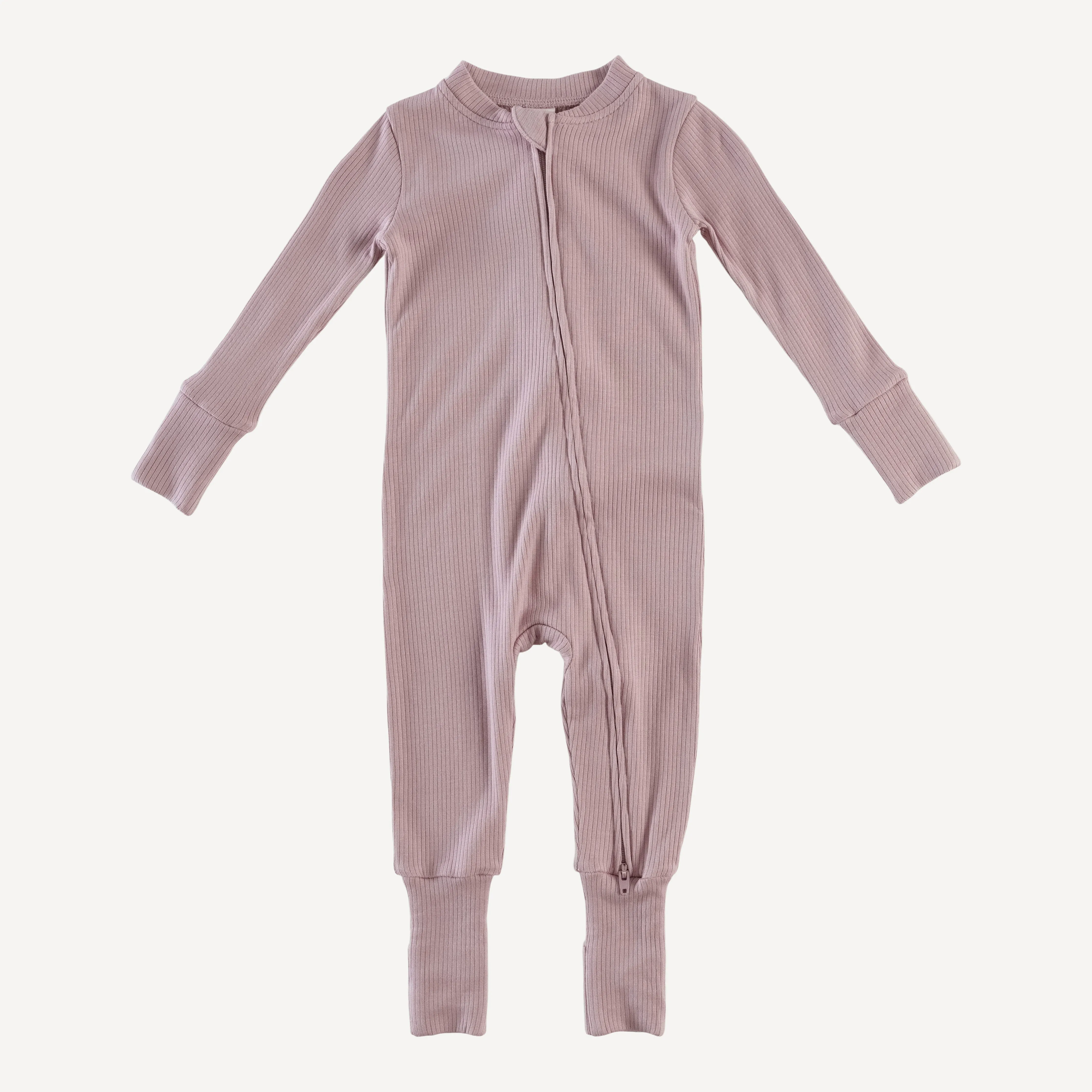 convertible zippy pjs | mauve taupe | modal skinny rib