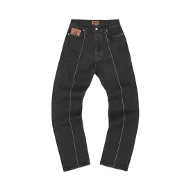 Corteiz C-Star Stitch-Down 'Triple Black' Jeans, black