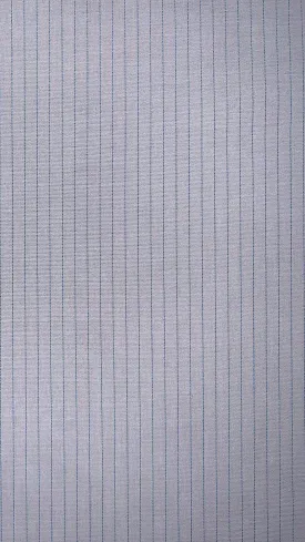 COTTON POPLIN YARN DYED 1/4" STRIPE STRETCHED WOVEN - SHIRTING FABRIC<br><h6>7-WHITE/BLUE<br>061-CPOXS 1/4"</h6>