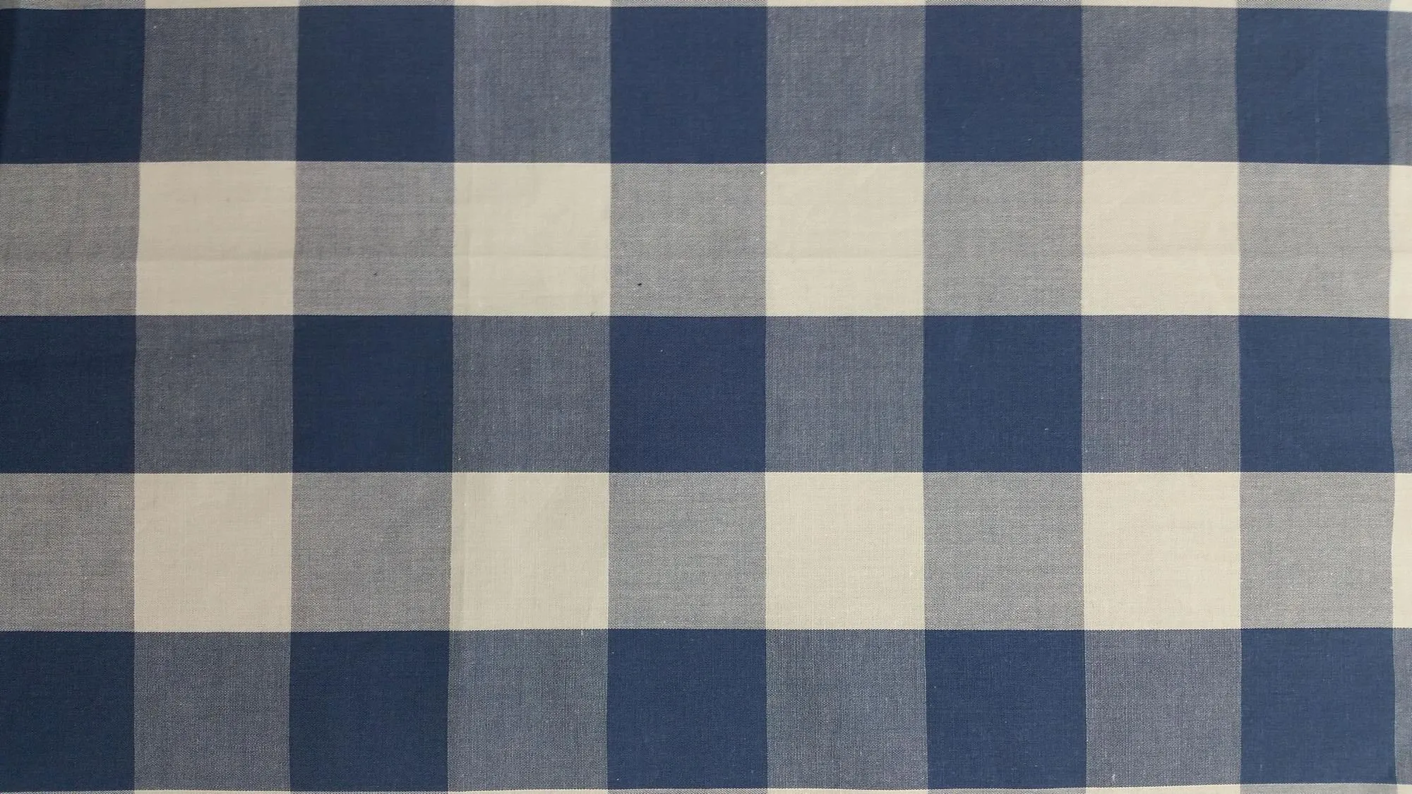 COTTON POPLIN YARN DYED "BUFFALO" PLAID STRETCHED WOVEN - SHIRTING FABRIC <br><h6>1-NAVY/WHITE<br>252-CPOXPLD-BUF</h6>