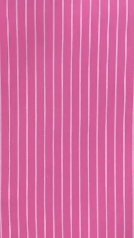 COTTON POPLIN YARN DYED "NEW" STRIPE STRETCHED WOVEN - SHIRTING FABRIC<br><h6>15-FUCSHIA/WHT<br>061-CPOXS [NEW]</h6>