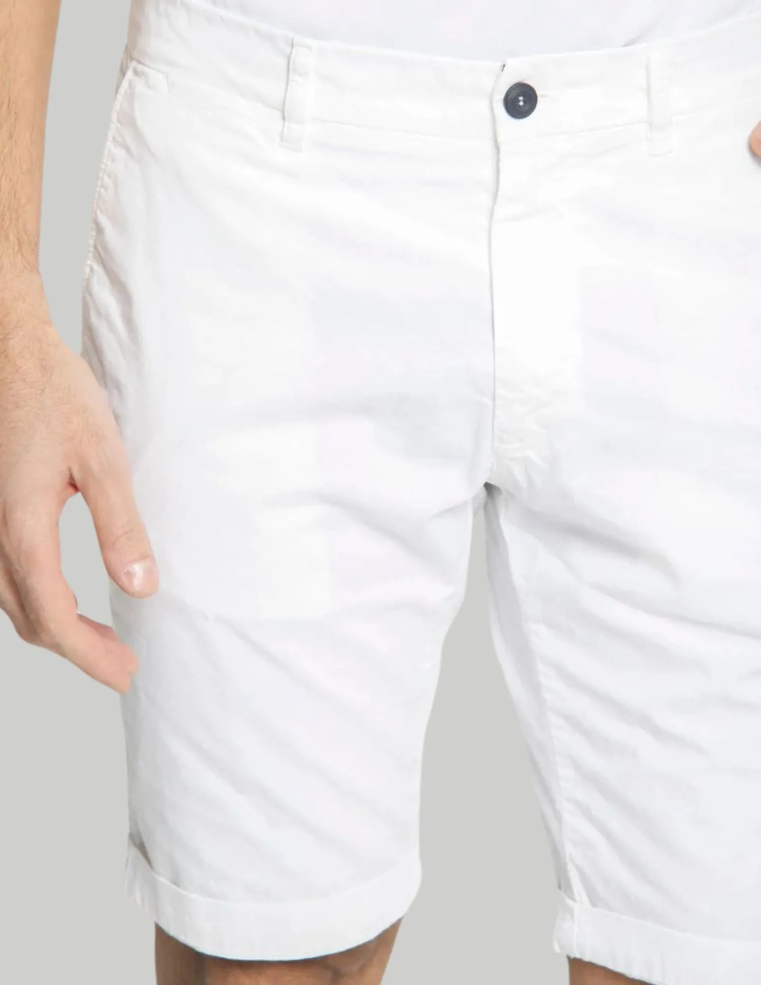 Cotton Stretch Short | White