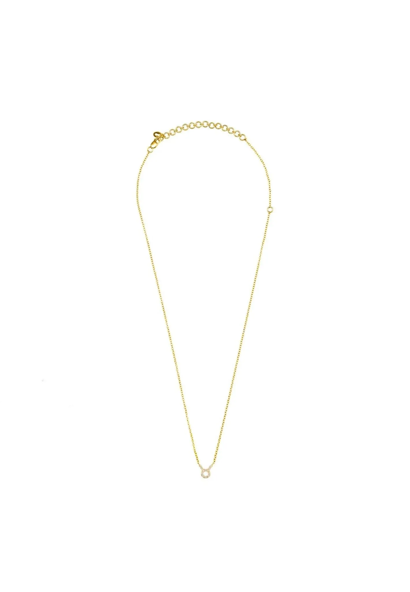 Diamond Zodiac Necklace Gold Taurus