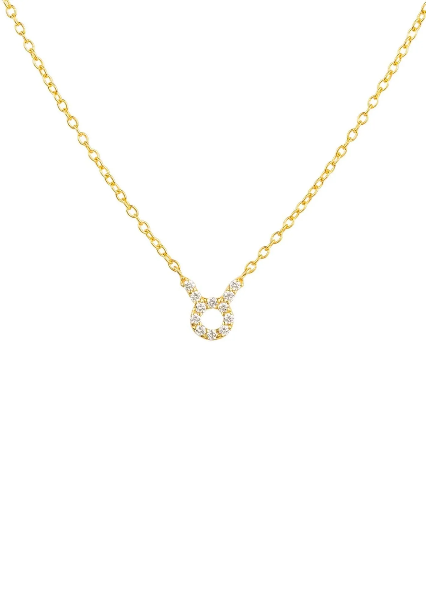 Diamond Zodiac Necklace Gold Taurus