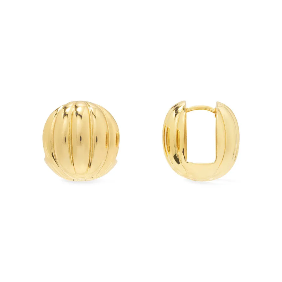 Dome Ripple Gold 20mm Earrings