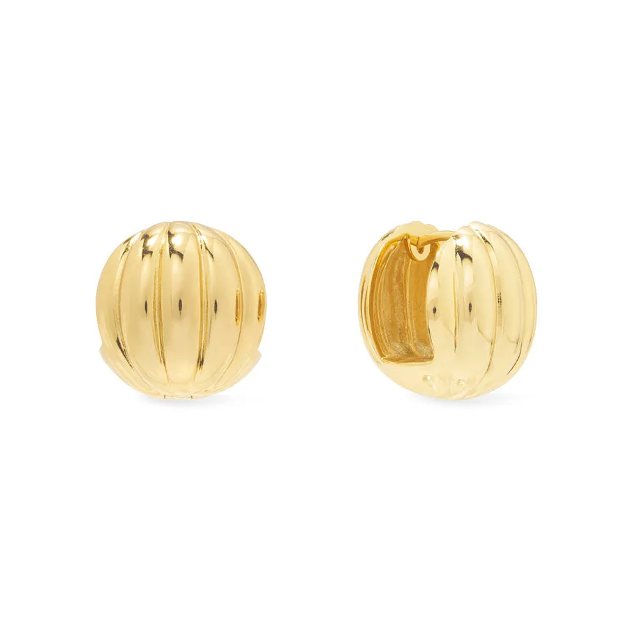 Dome Ripple Gold 20mm Earrings