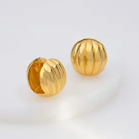 Dome Ripple Gold 20mm Earrings