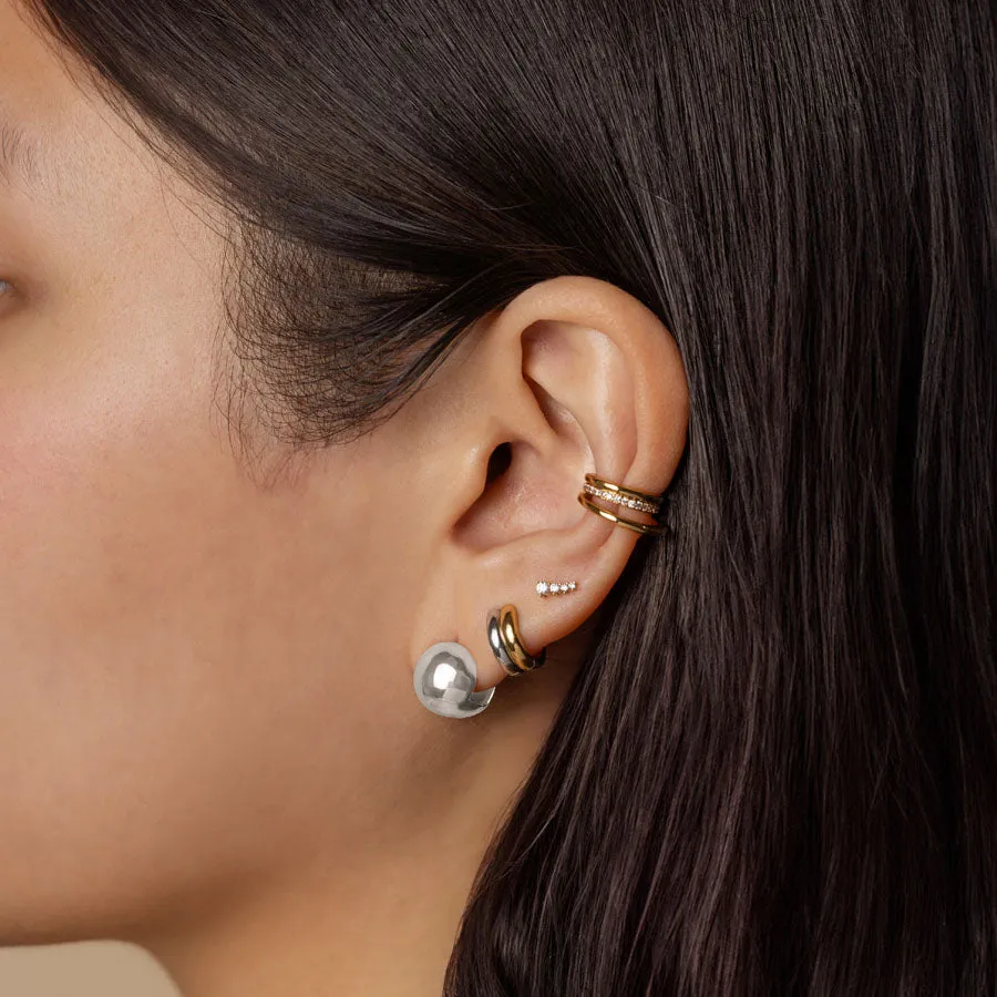 Dome Silver 11mm Earrings