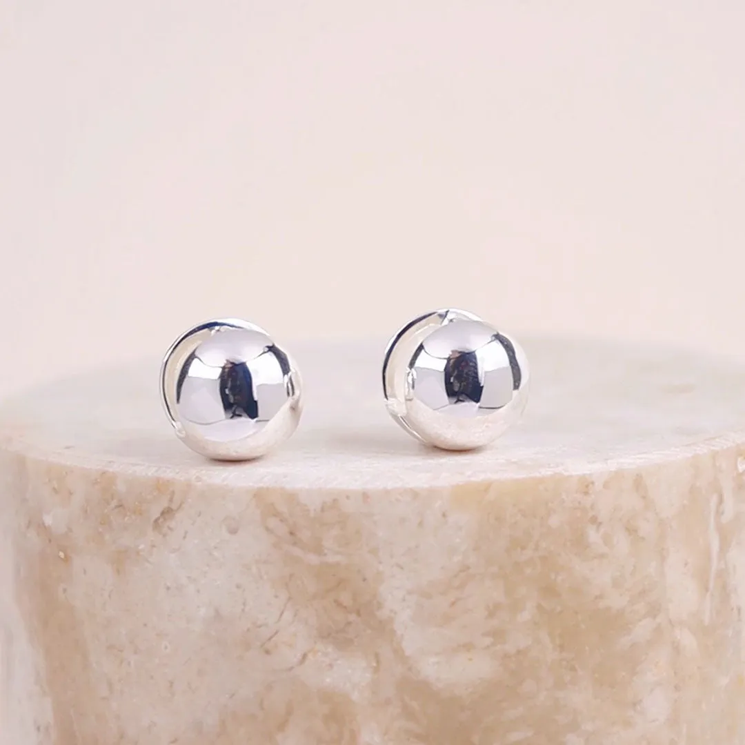 Dome Silver 11mm Earrings