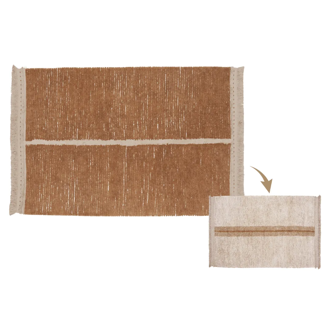 Duetto Reversible Washable Rug - Toffee