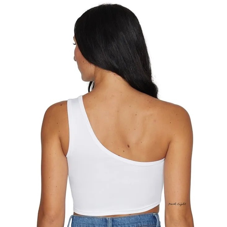 ECU Pirates White One Shoulder Top