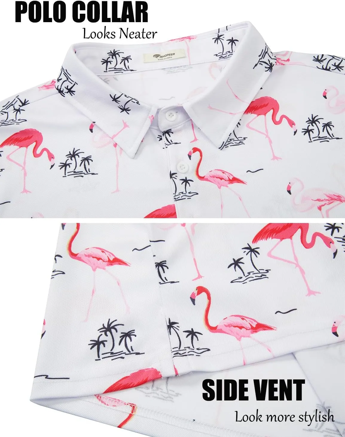EISHOPEER 2025 New Men's Polo Shirts Short Sleeve Moisture Wicking Quick Dry Athletic Shirt Fashion Golf Shirts