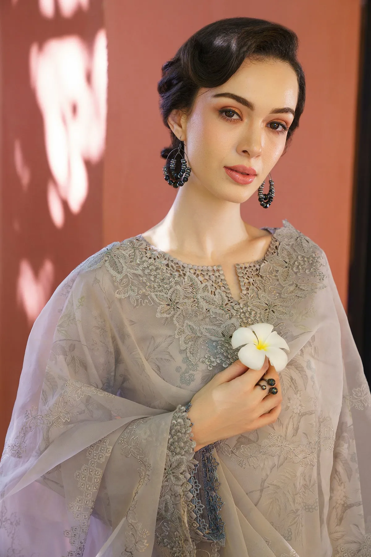 EMBROIDERED PRINTED LAWN UF-578