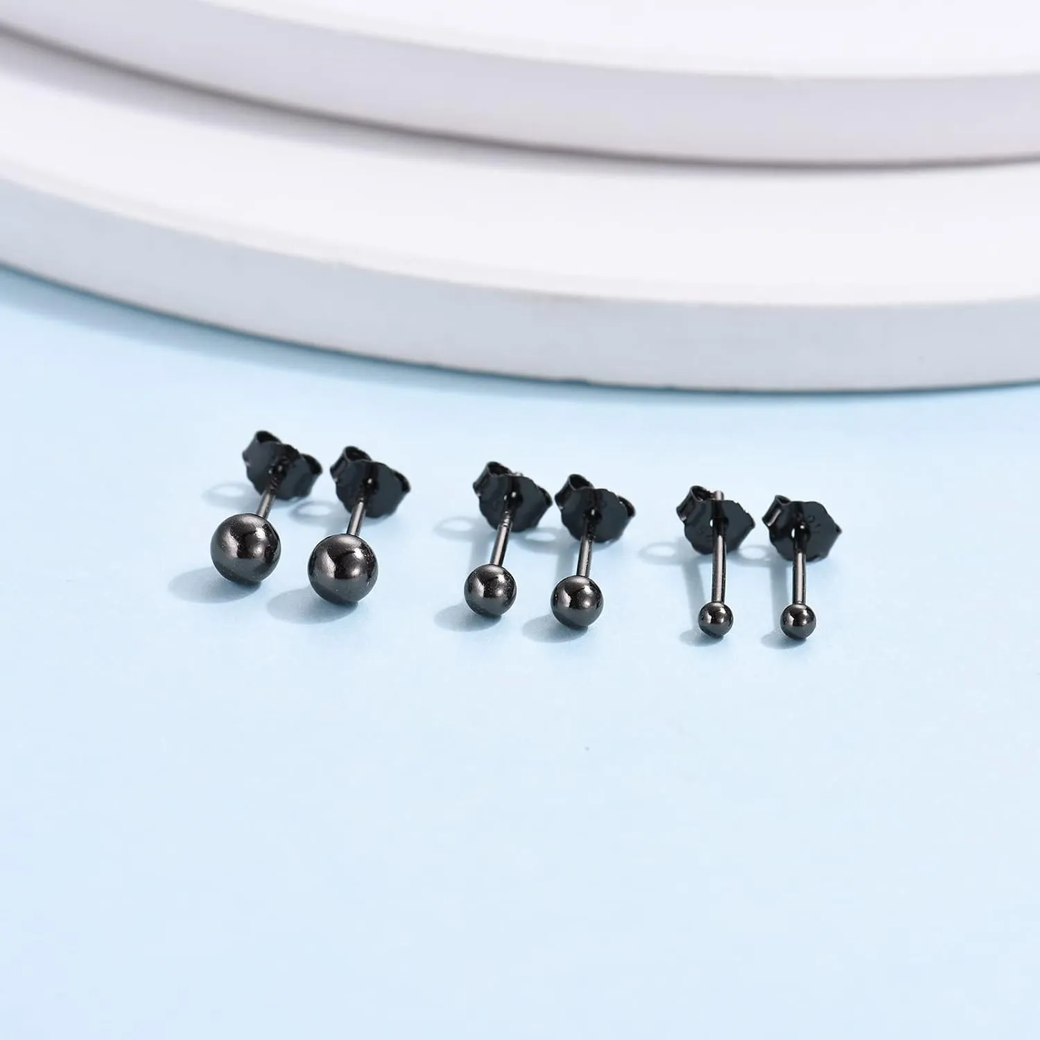 EPIRORA Sterling Silver Stud Earrings for Women- 3 Pairs Tiny Ball Stud Earrings Round CZ Cubic Zirconia Earrings Pearl Earrings Set Cartilage Small Tragus Earrings(2mm,3mm,4mm)