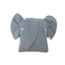 Erik Elephant Denim Cushion - Blue