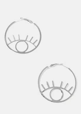 Eye Accent Hoop Earrings