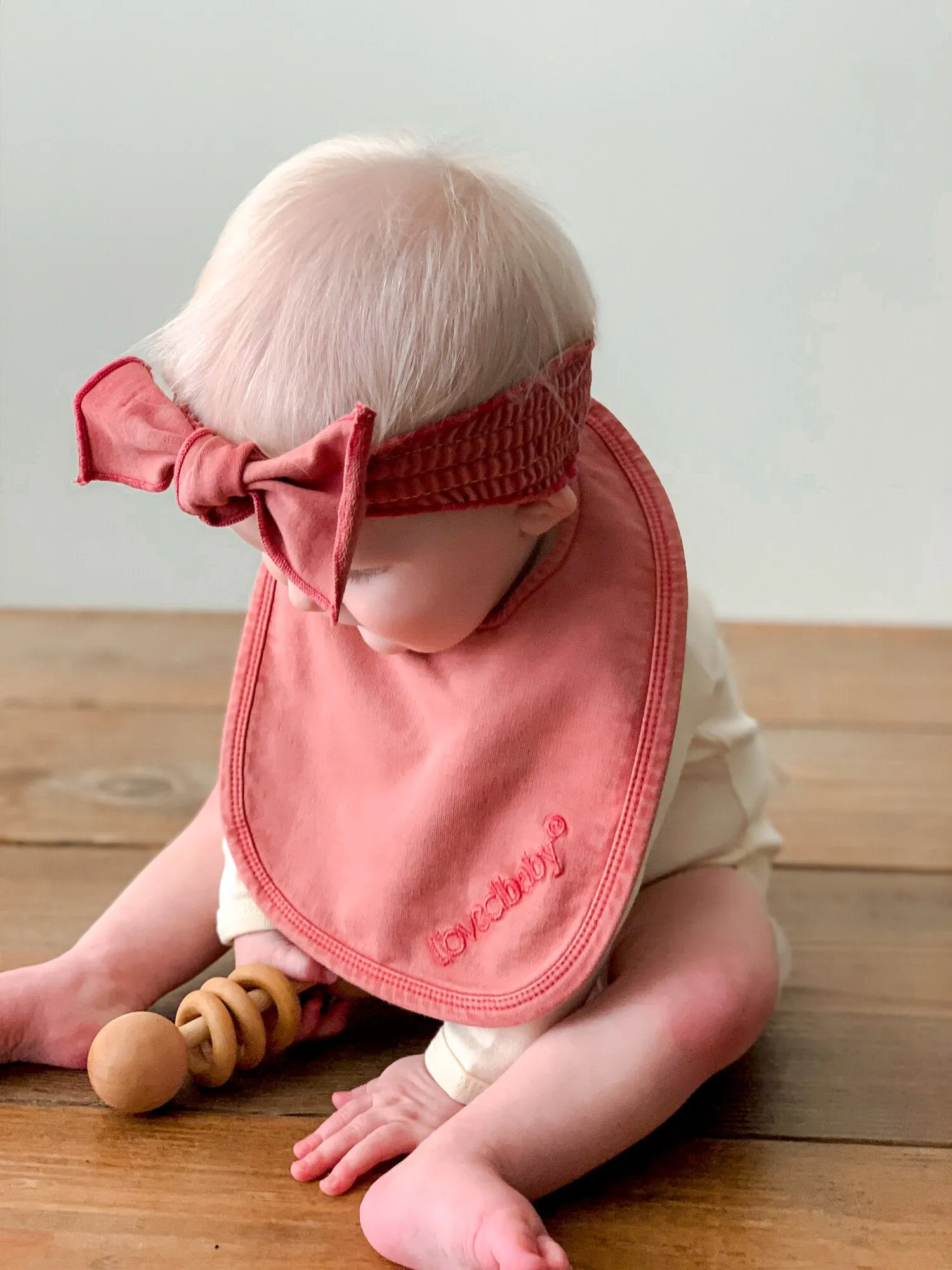 Faux Denim Smocked Headband in Sienna