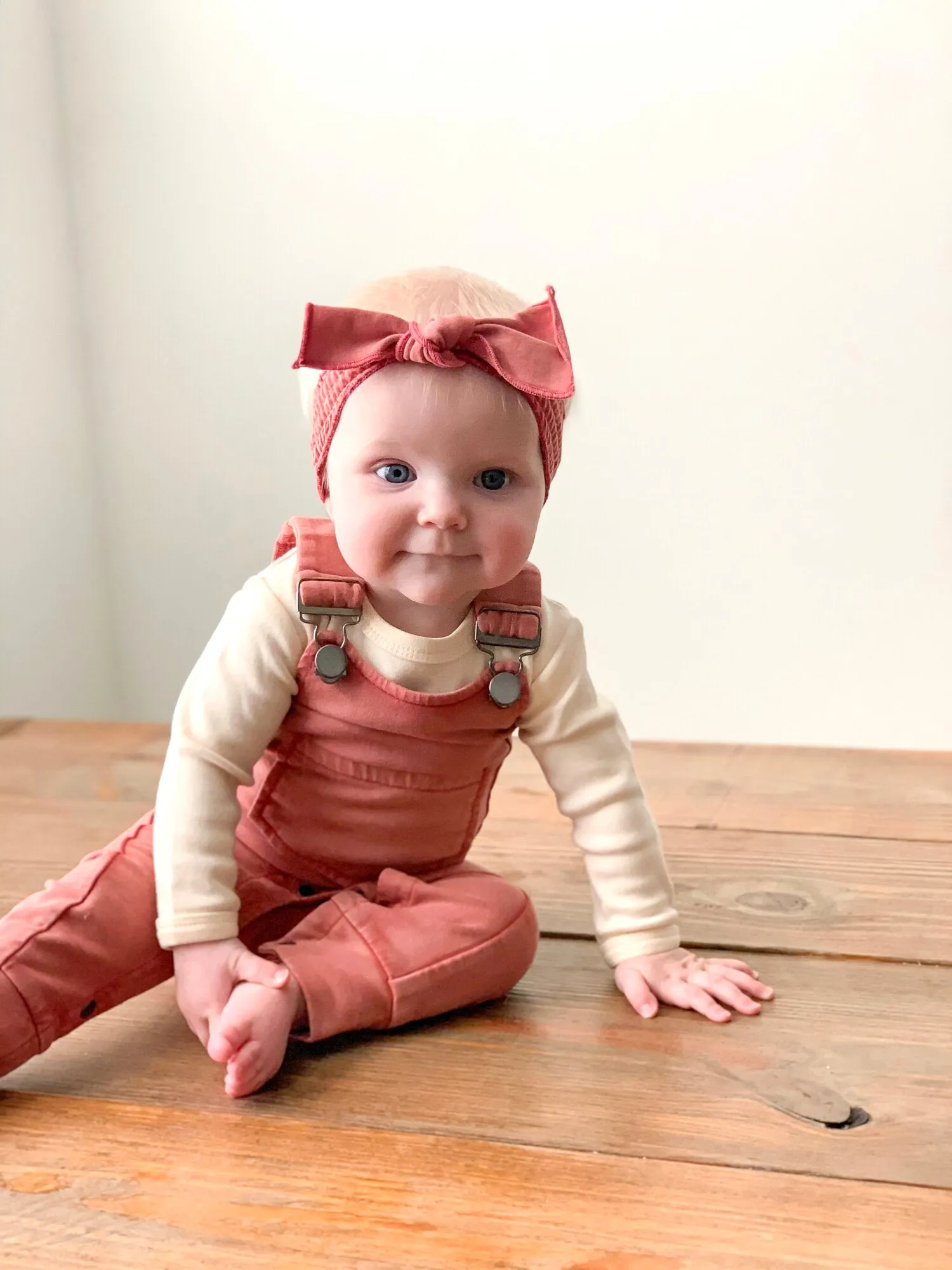 Faux Denim Smocked Headband in Sienna