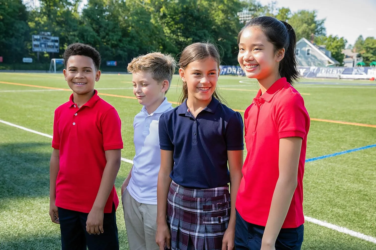 French Toast Girls' Short Sleeve Stretch Pique Polo Shirt