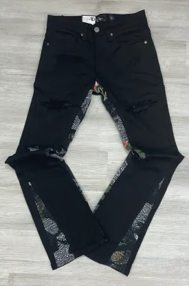 Frost origina - angel tapestry stacked jeans - (black)