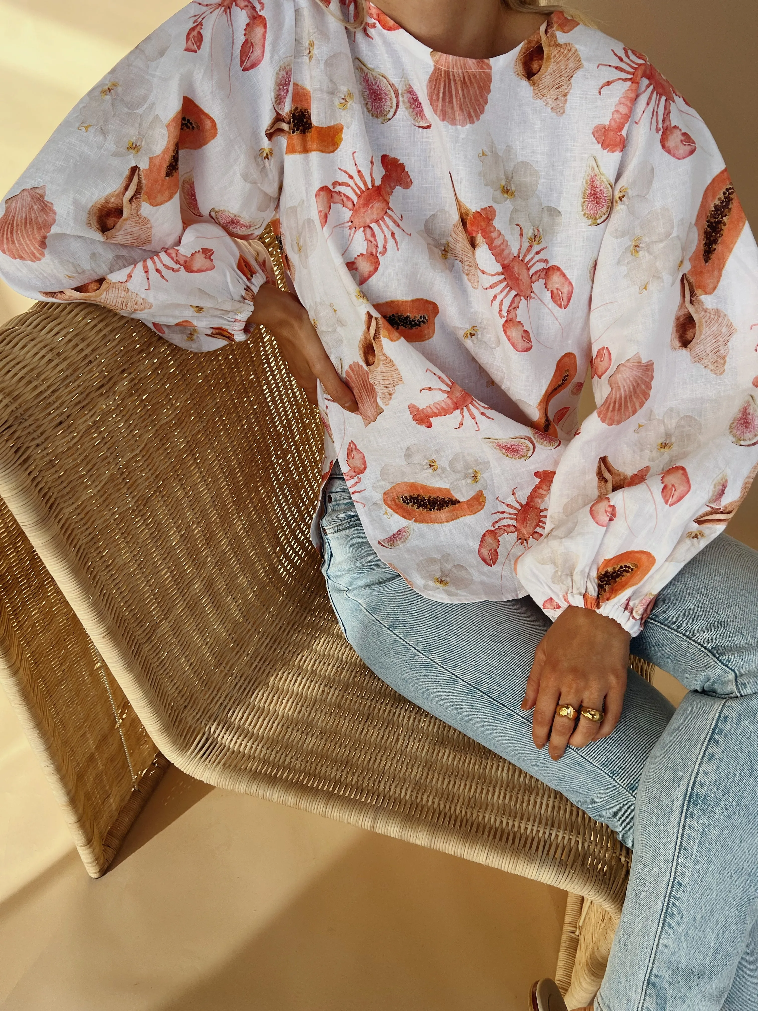 Gabby Top Printed Linen - Wholesale