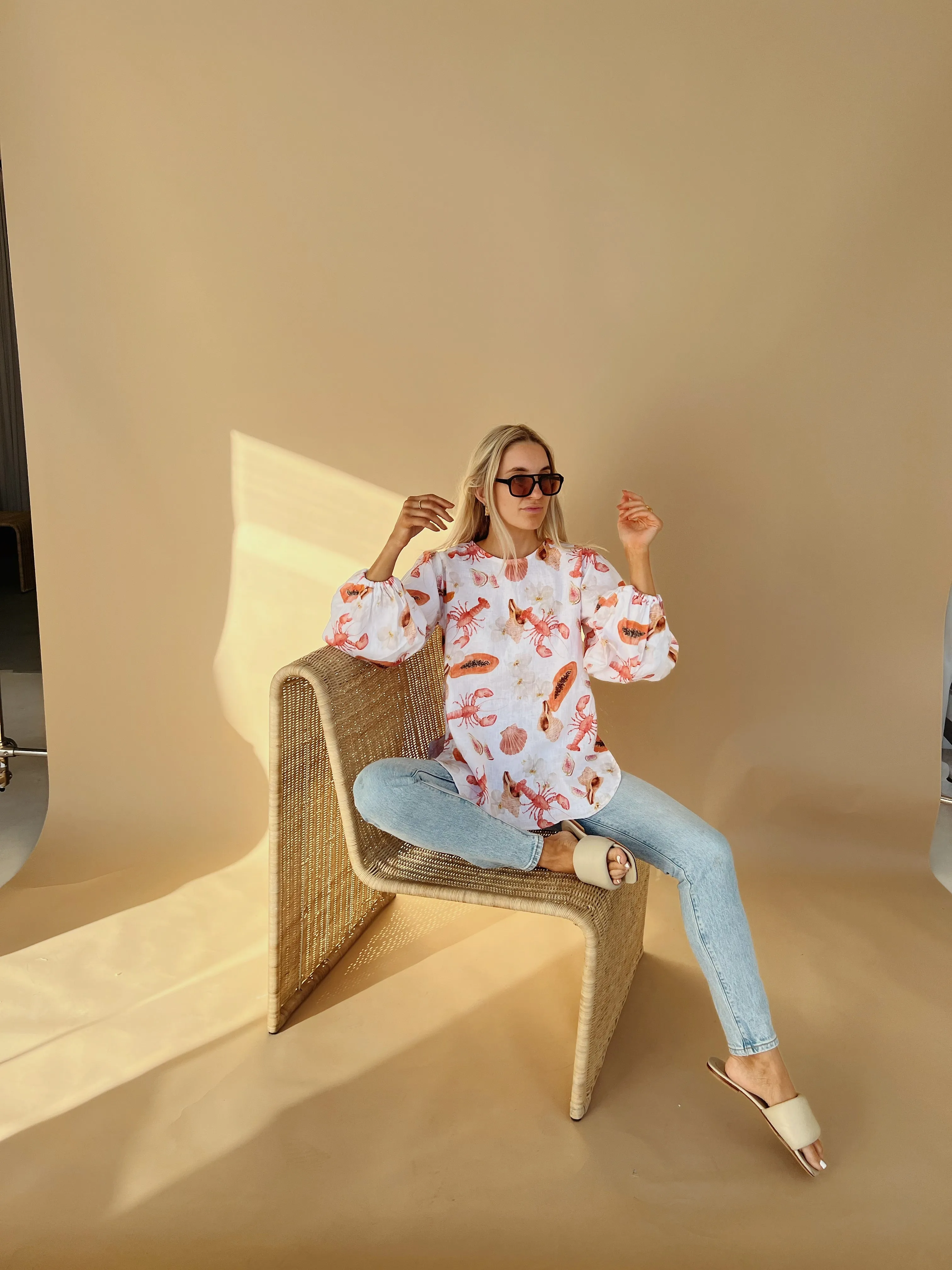Gabby Top Printed Linen - Wholesale