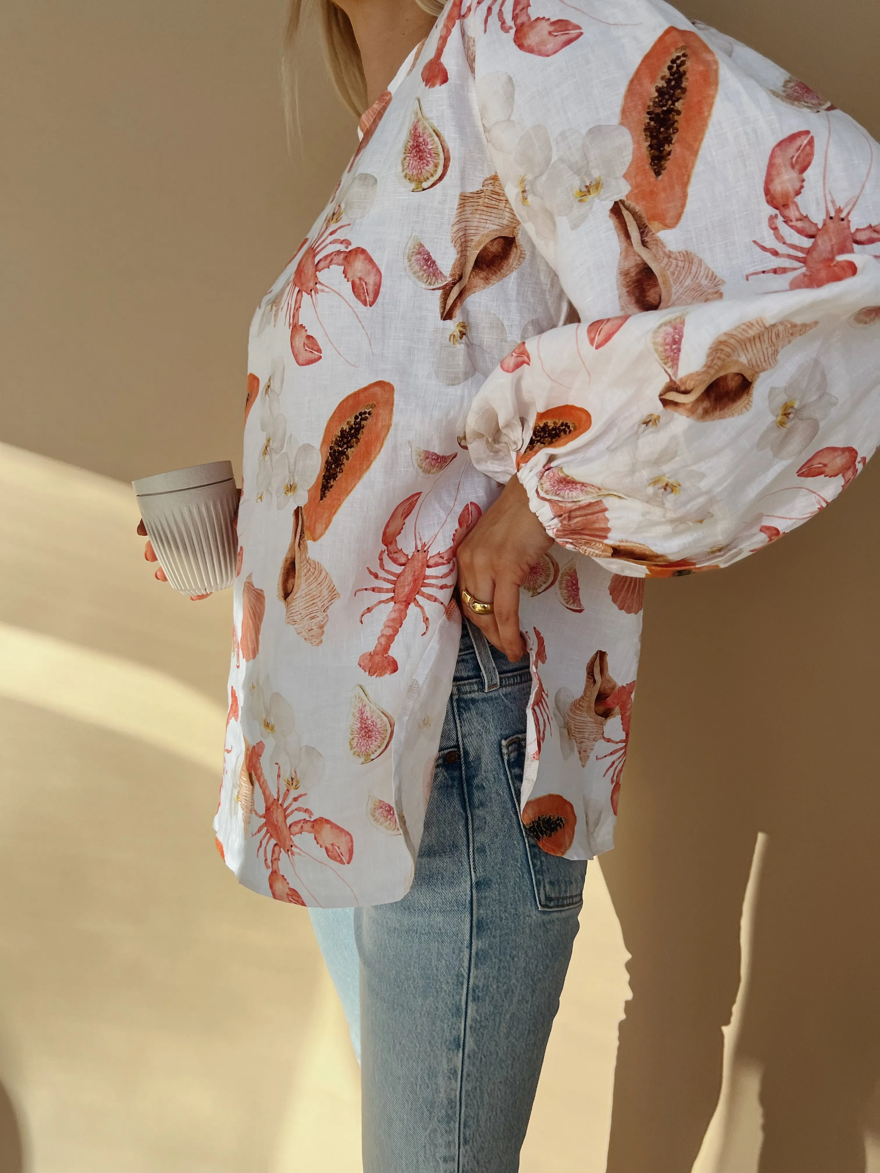Gabby Top Printed Linen - Wholesale