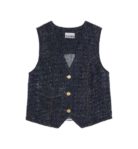 GANNI Fluffy Denim Gilet
