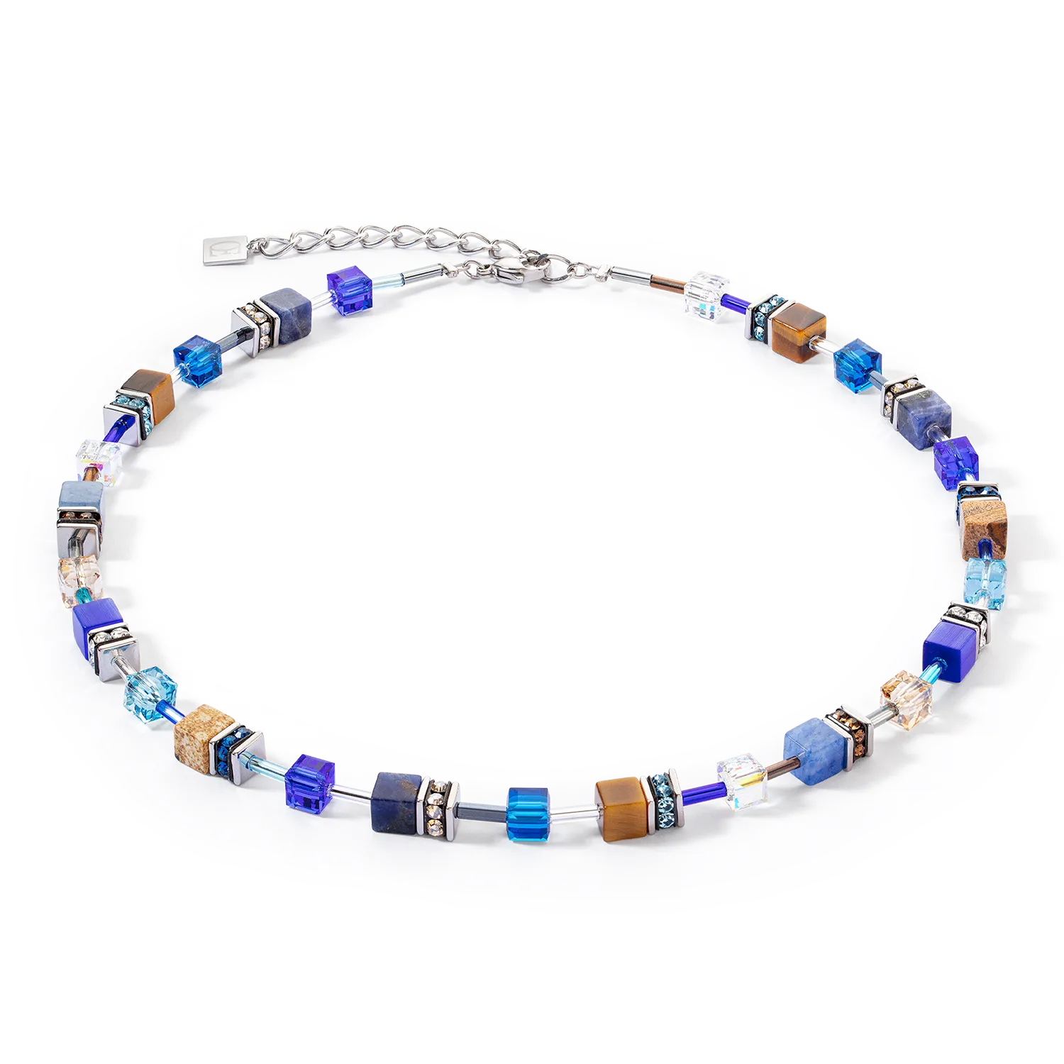 GeoCUBE® Iconic Precious necklace blue-brown