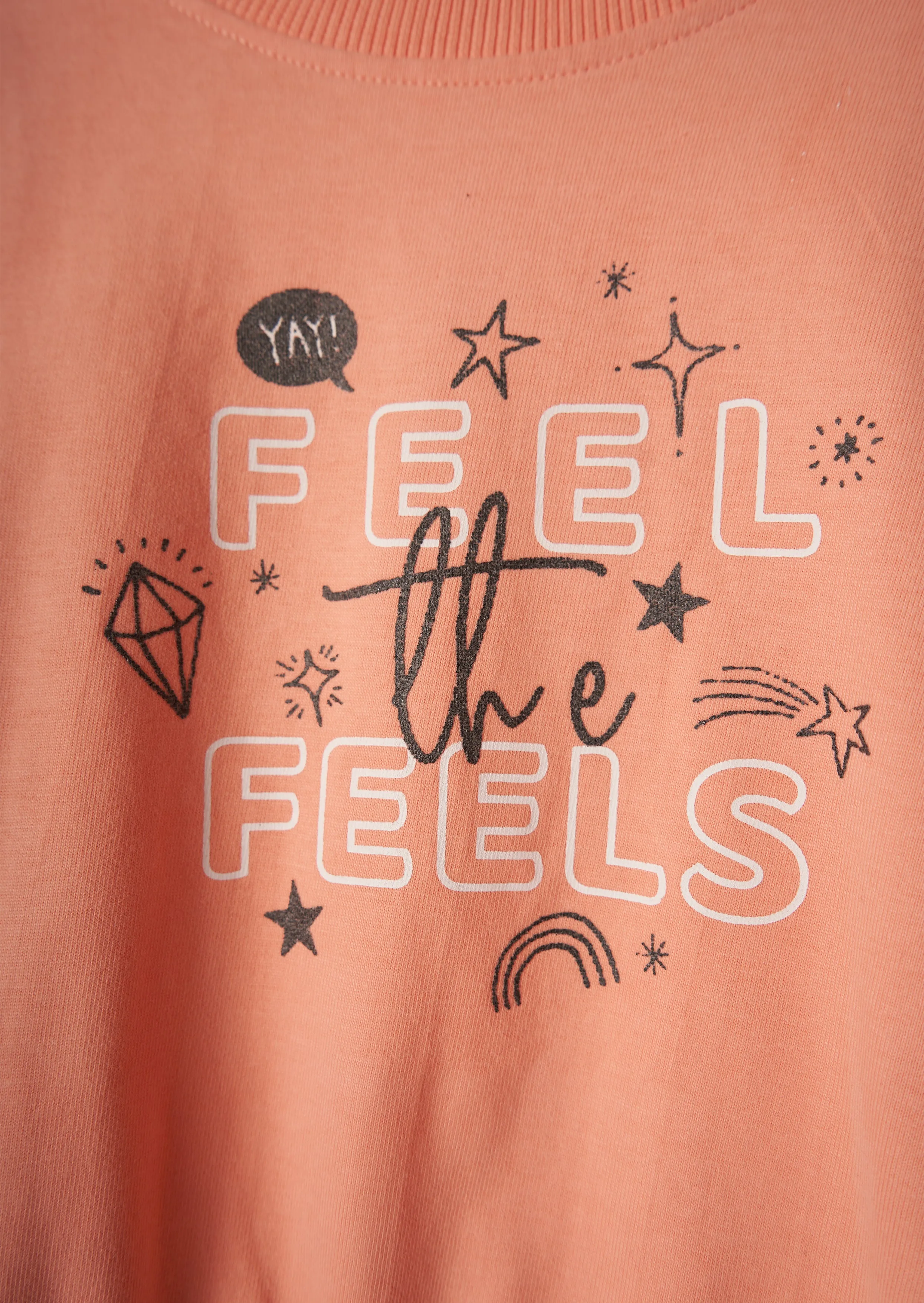Girls Printed Cotton Orange Sweatshirt