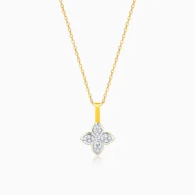 Gold Floral Diamond Pendant