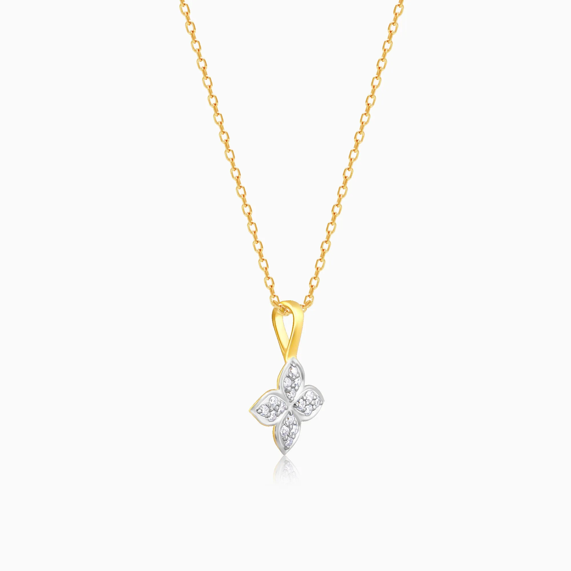 Gold Floral Diamond Pendant