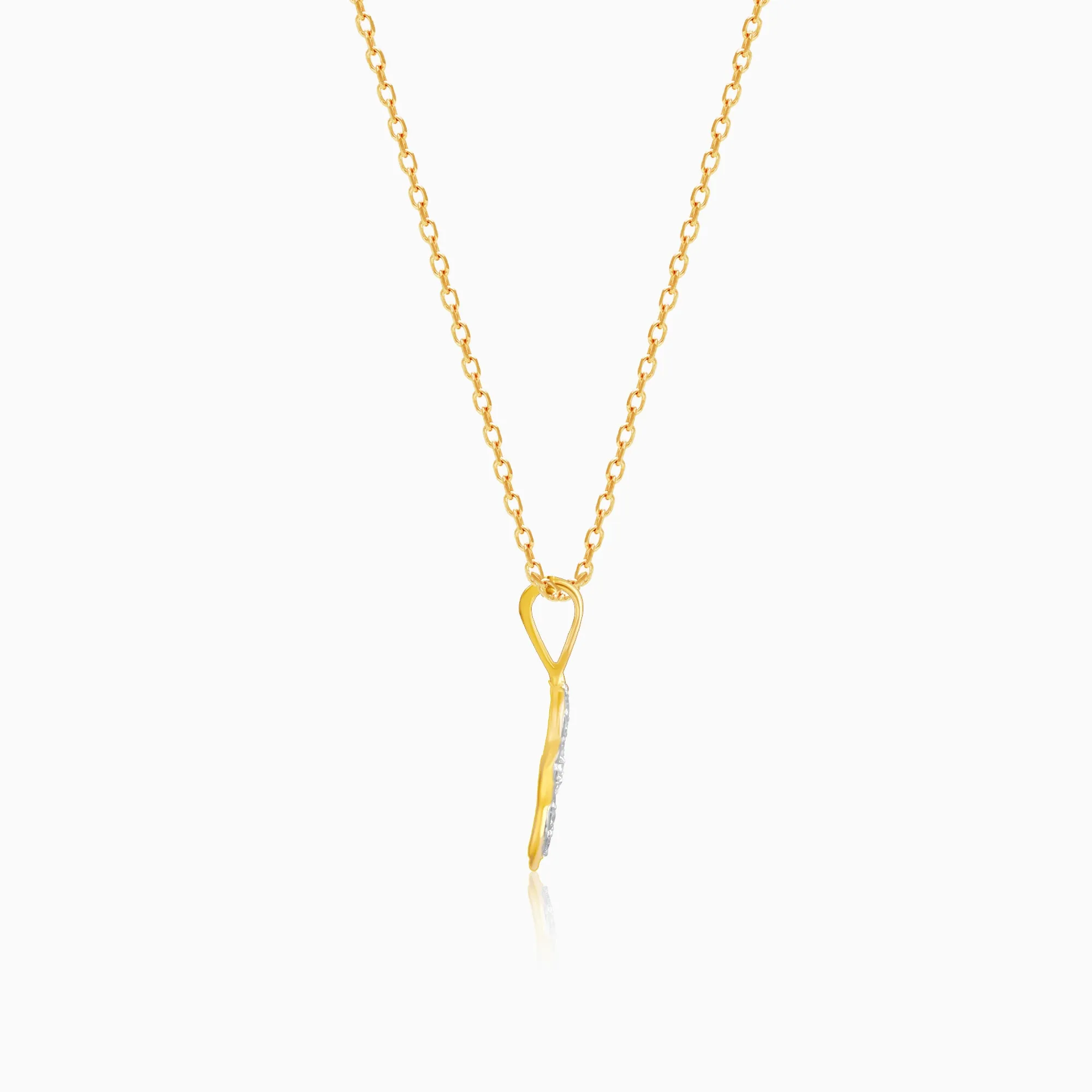 Gold Floral Diamond Pendant