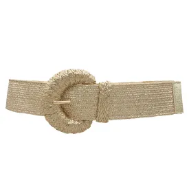 Gold Metallic Woven Stretch Belt