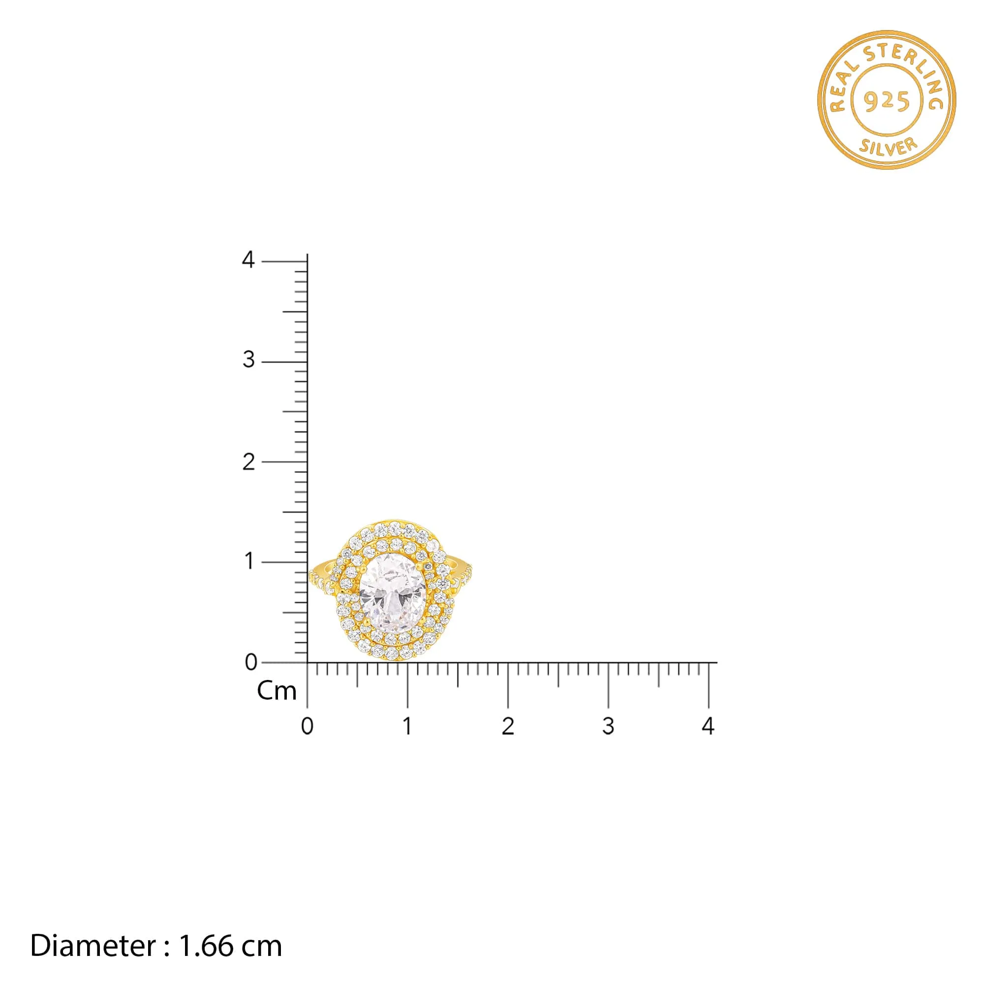Golden Oval Solitaire Ring