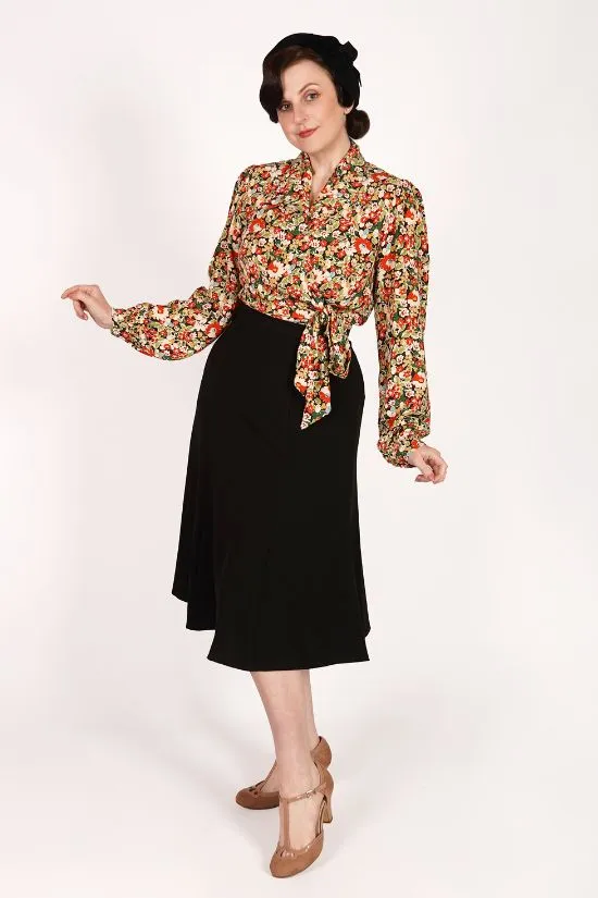 Grace Wrap Blouse In Berry Print