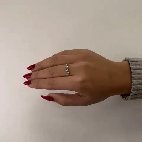 HalfWay Marquise Diamond & Emerald Band Ring (0.85 ct.) in 14K Gold