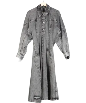 Holzweiler Sousha Dark Grey wash Denim Dress UK S