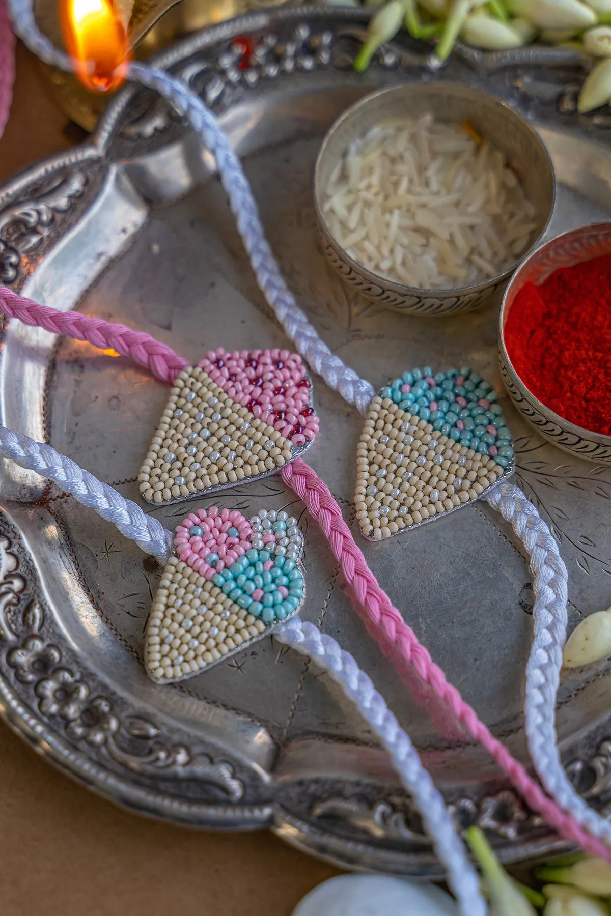 Ice-cream Embroidered Rakhi - Set of 3